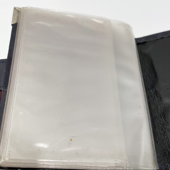 Fendi vintage navy blue pequin stripe canvas crocodile leather trim card wallet - Picture 8 of 12